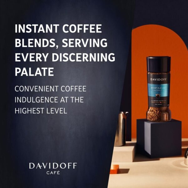Davidoff Decaf Elegant Coffee Info-Graphics, showing the Product and some additional information.